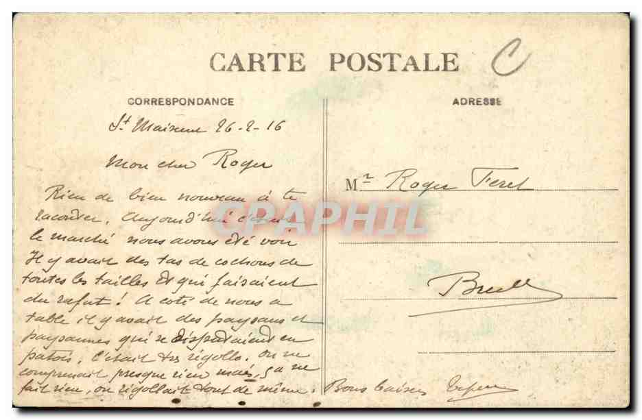 Saint Maixent CPA Denfert Rochereau (lion) — Rückseite