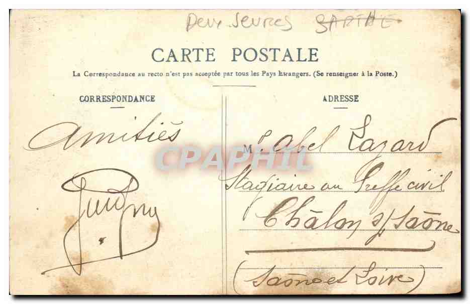 Saint Maixent CPA Porte Chalon — Back