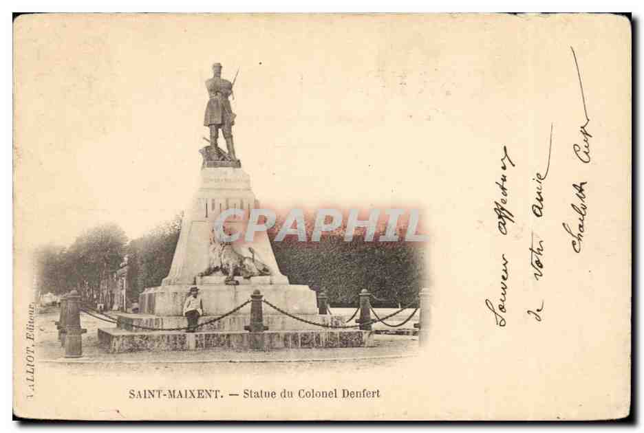 Saint-Maixent — Statue du Colonel Denfert — Édition LALLIOT, Éditeur