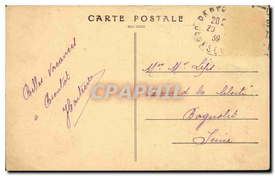 Parthenay CPA Coteau de Saint Paul — Rückseite