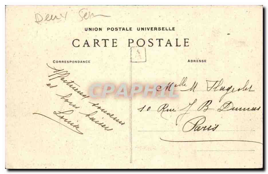 Vitre CPA Les rochers de la marquise de SEvigne — Rückseite