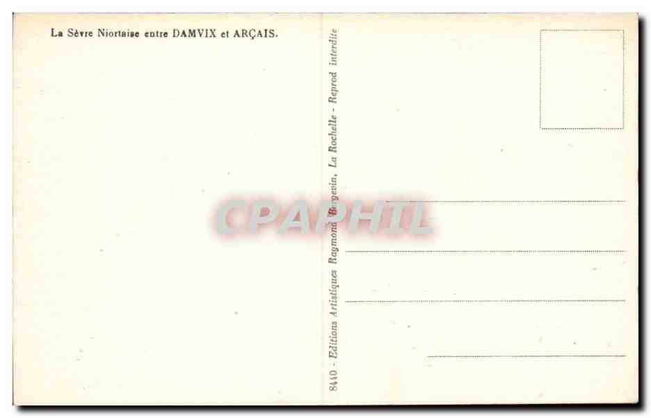 CPA La SEvre Niortaise entre DAmvix et Arcais (bateaux) — Rückseite