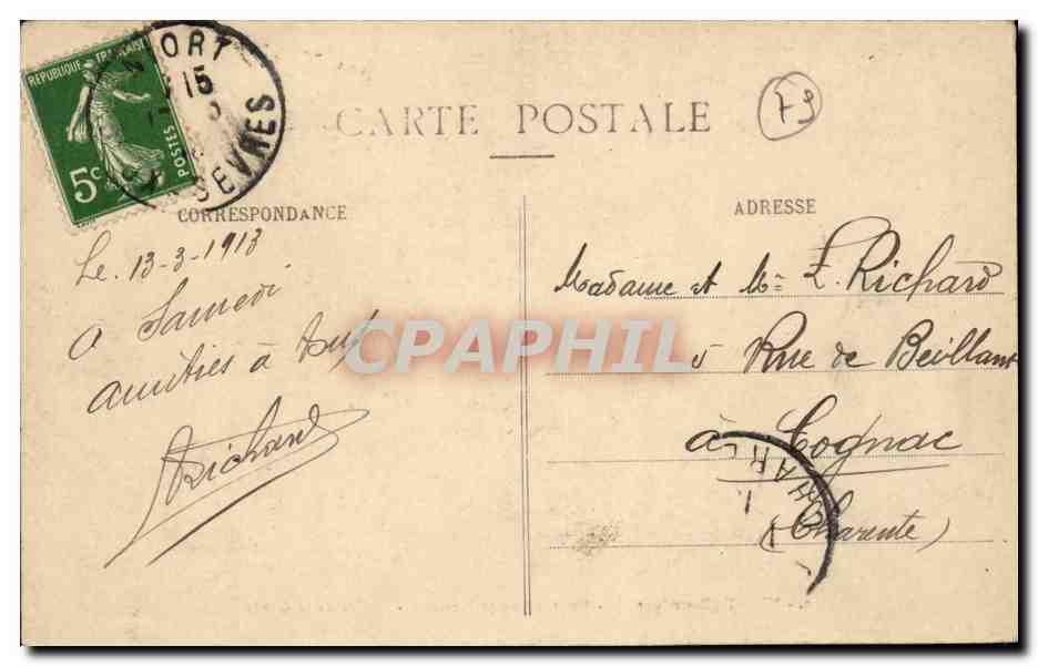 Niort (Deux-Sèvres) — Quartier des 7. Husaren — Gardistenparade — N. Alire, Papier-Tab-Zeitung, Niort — Rückseite