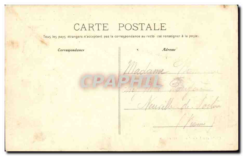Parthenay CPA Porte St Jacques et pont sur le Thouet — Rückseite