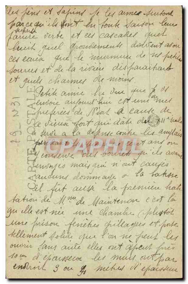 Niort CPA Le donjon — Rückseite