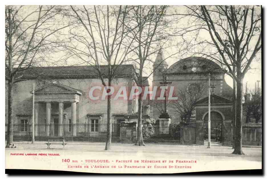Toulouse - Fakultät für Medizin und Pharmazie und Kirche St-Exupère — Phototypie Labouche Frères Toulouse, n° 140 bis