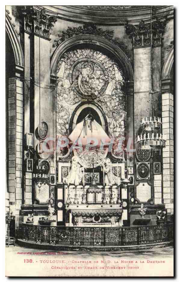 Toulouse CPA Chapelle de ND la noire a la Daurade Ceramique et emeaux de Viredent (1895)