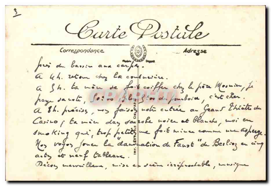 Clermont Ferrand CPA La place de Jaude — Rückseite