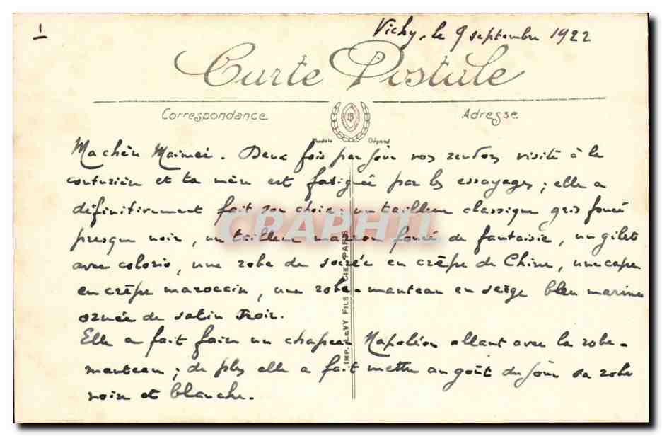 Clermont Ferrand CPA le jardin Lecocq et l'universite — Rückseite
