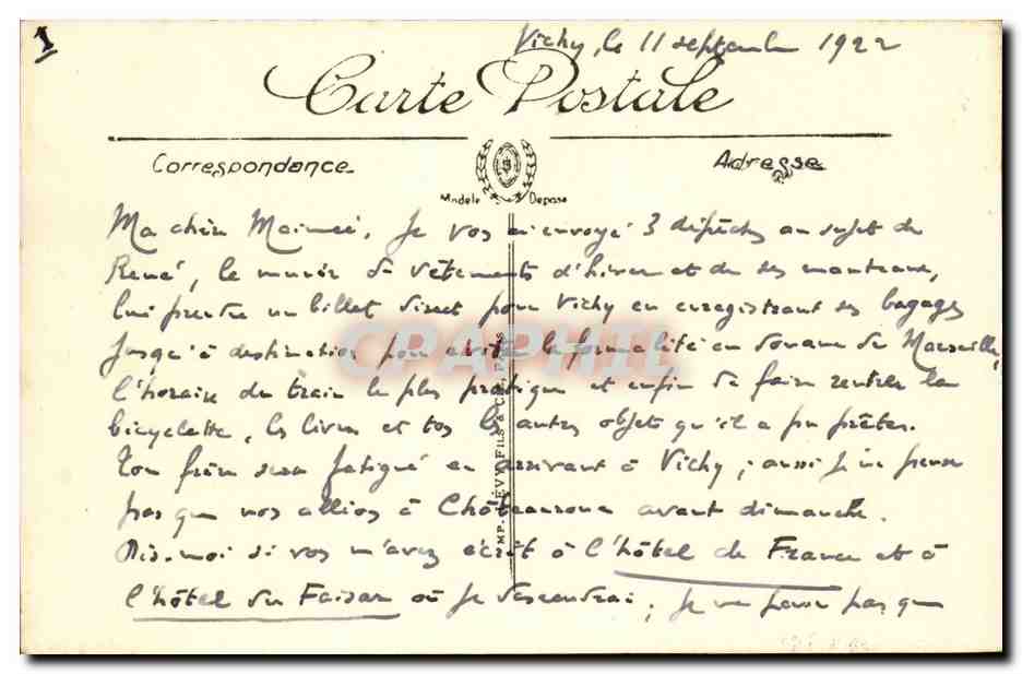 Royat CPA La vieille eglise — Rückseite