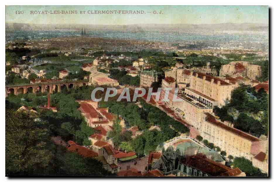 Royat les Bains - et Clermont Ferrand - Vue Generale - CPA 