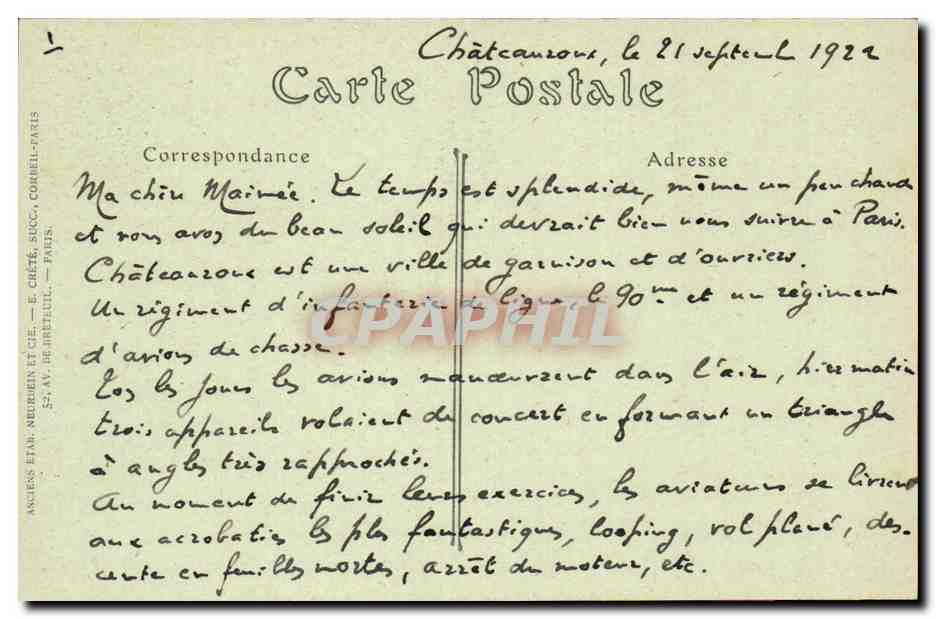 Thiers - Les Chutes de Creux de l'ELFer - CPA  — Rückseite