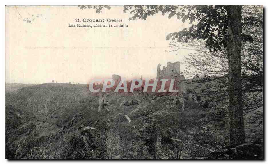 Crozant (Creuse) — Les Ruines, côté de la Codelle — CPAPHIL