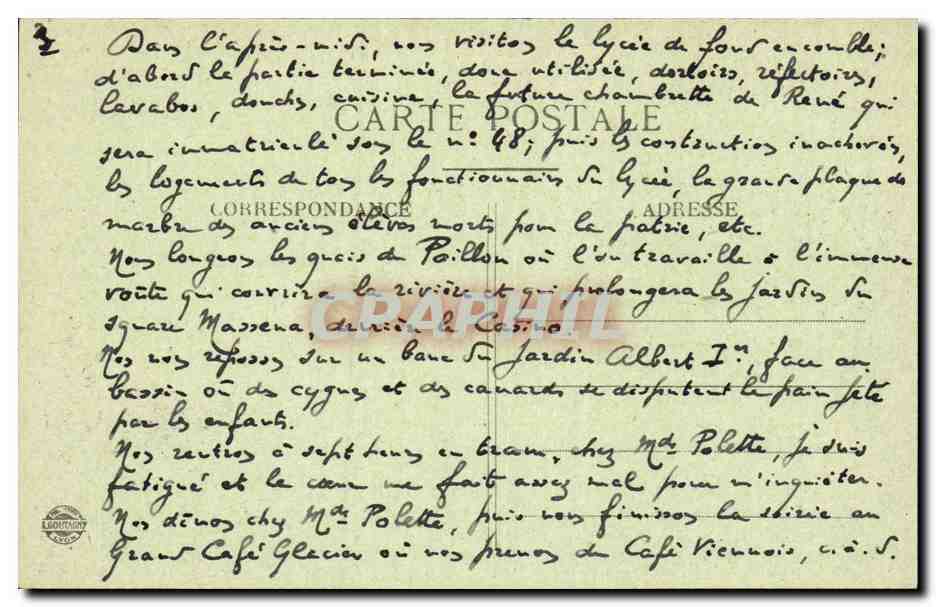 Gargilesse CPA  — Rückseite