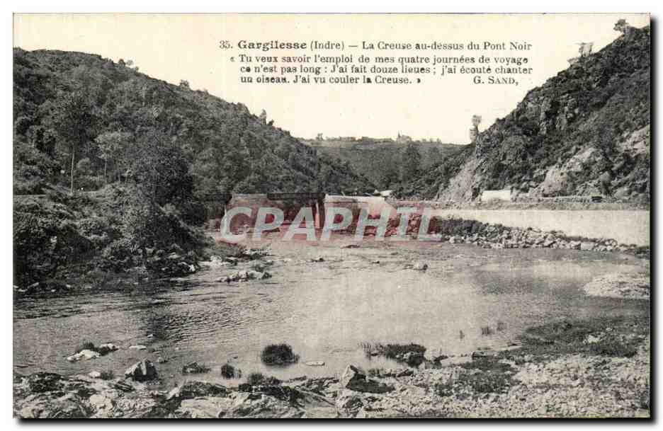 Gargilesse CPA la Creuse au dessus du pont noir