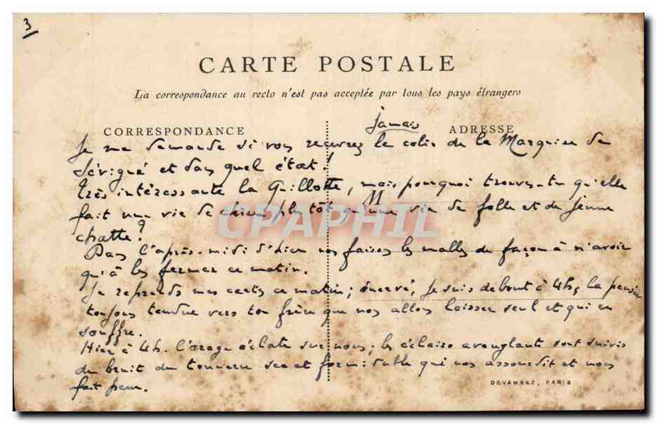 CPA Restaurant italien Bar Poccardi 36 rue Saint MArc Paris Restaurant — Rückseite