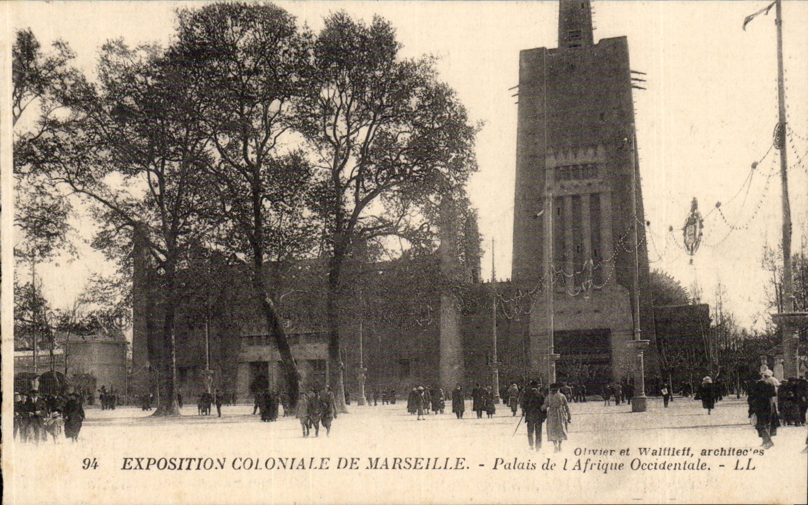 CPA Exposition coloniale de Marseille Palais de l'Afrique occidentale