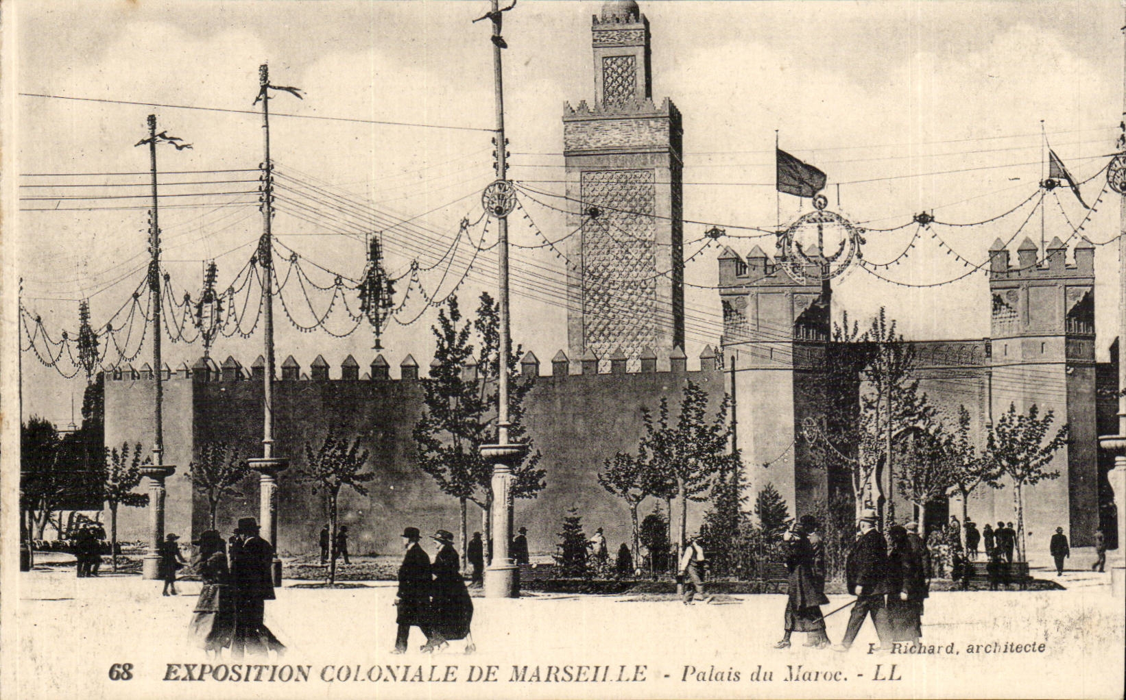 CPA Exposition coloniale de Marseille Palais du MAroc