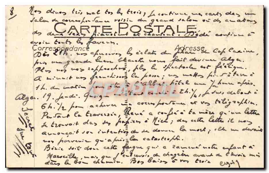 CPA Exposition coloniale de Marseille Palais de l'Algerie — Rückseite