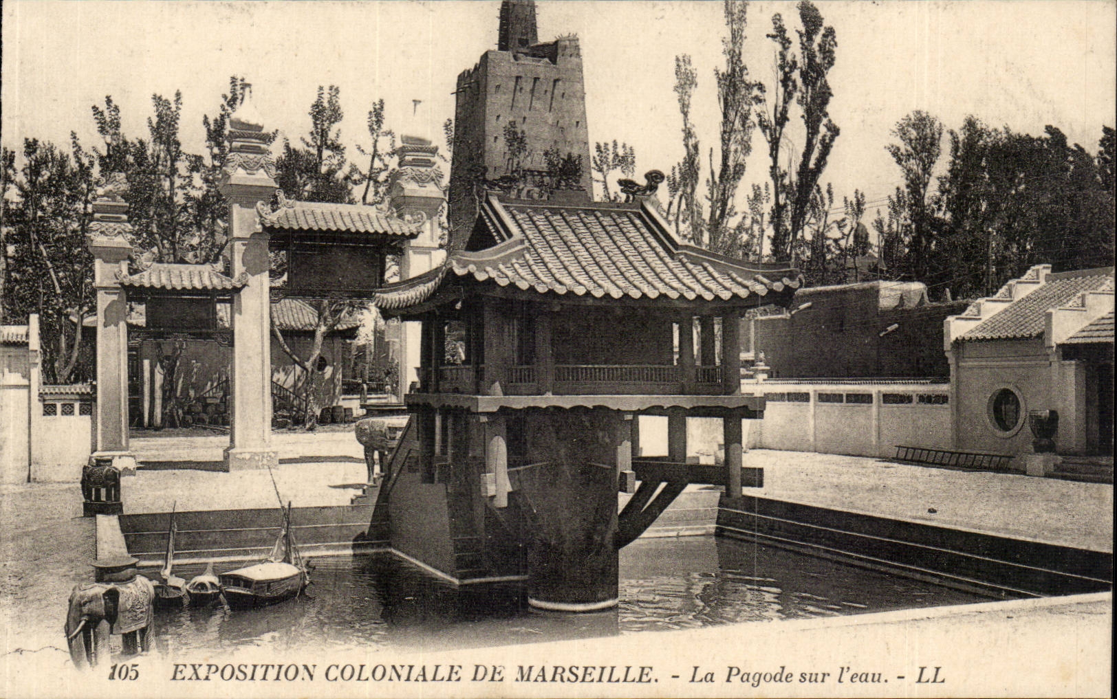 Exposition Coloniale de Marseille — La Pagode sur l'eau — LL, n°105