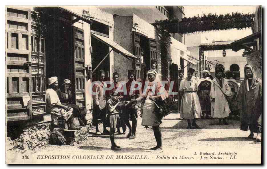 Exposition Coloniale de Marseille — Palais du Maroc — Les Souks — I. Biohard, Architecte