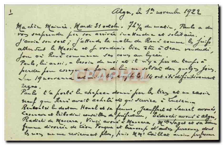 ALGER - Le Palais d'Hiver et la Cathédrale — Collection Idéale P. S. n° 67 — Rückseite