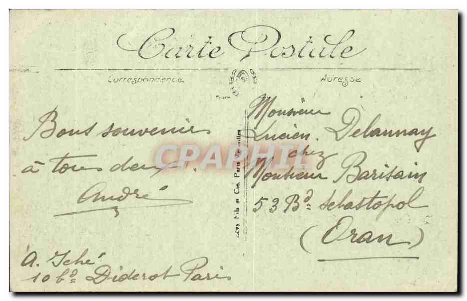 Vittel CPA Vue du parc — Rückseite