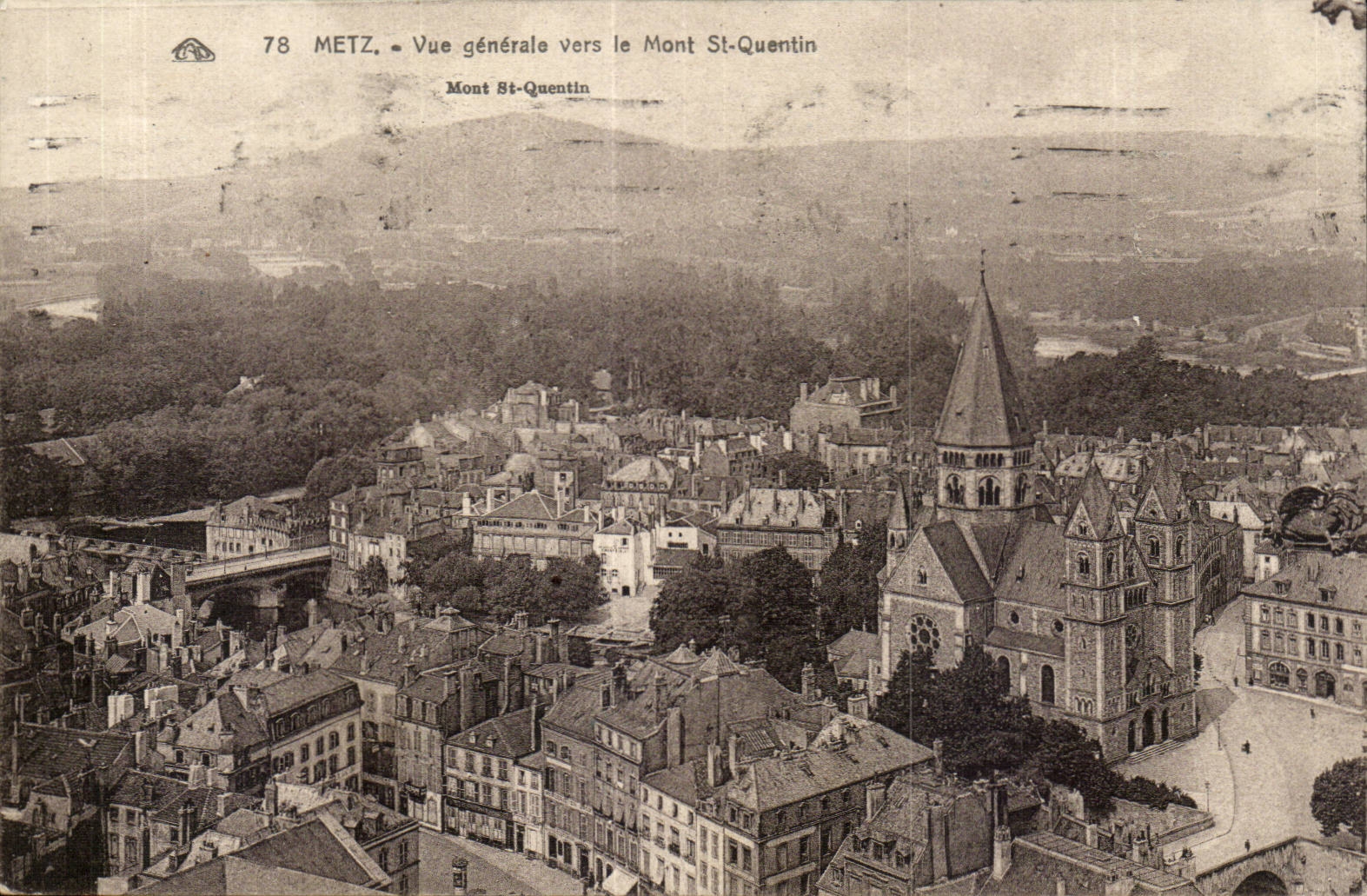 Metz CPA Vue generale vers le Mont St Quentin