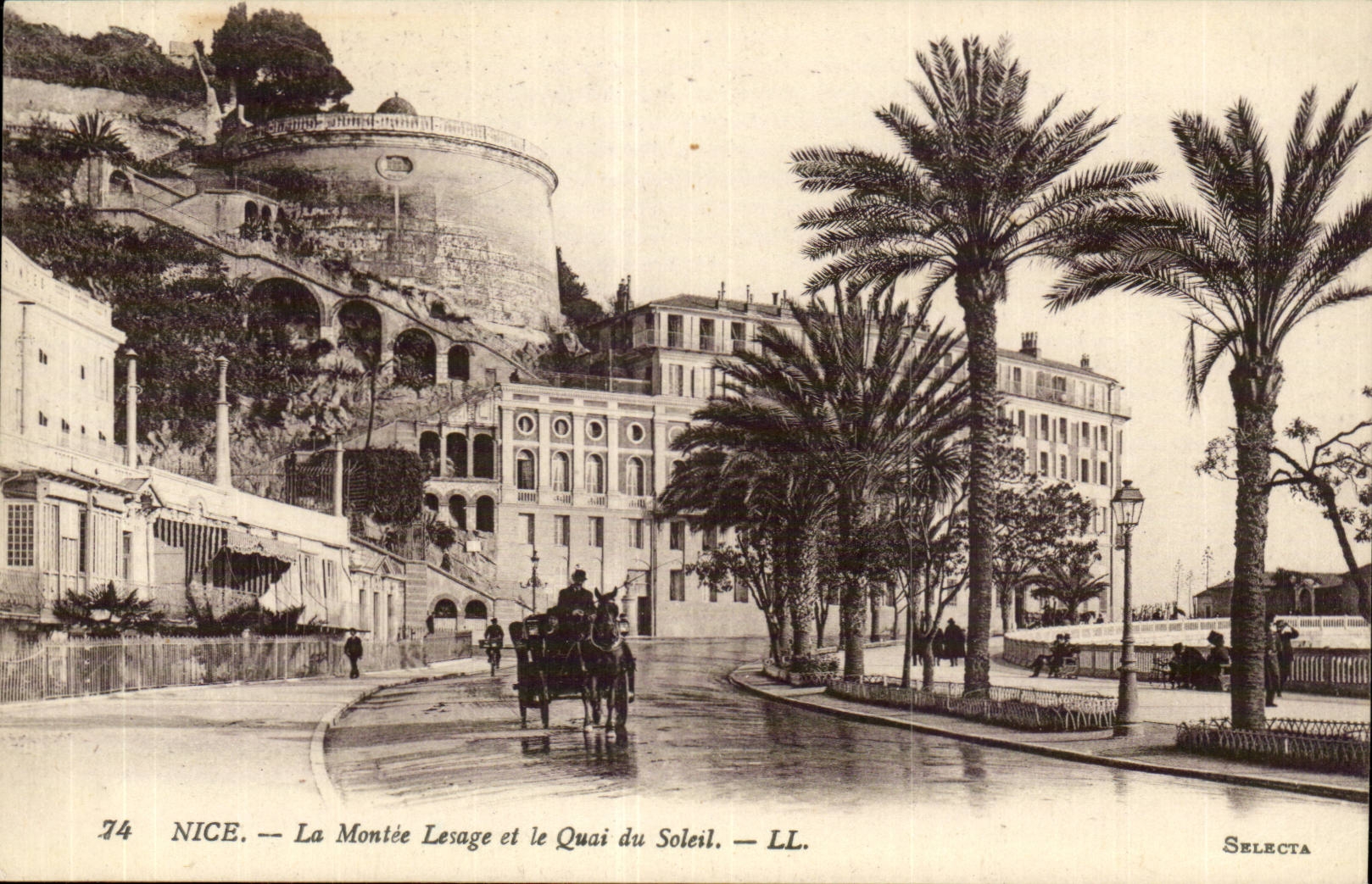 Nice CPA La montee Lesage et le quai du soleil