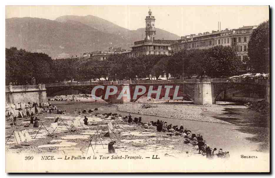 Nice CPA Le paillon et al Tour Saint Francois (lavandieres)