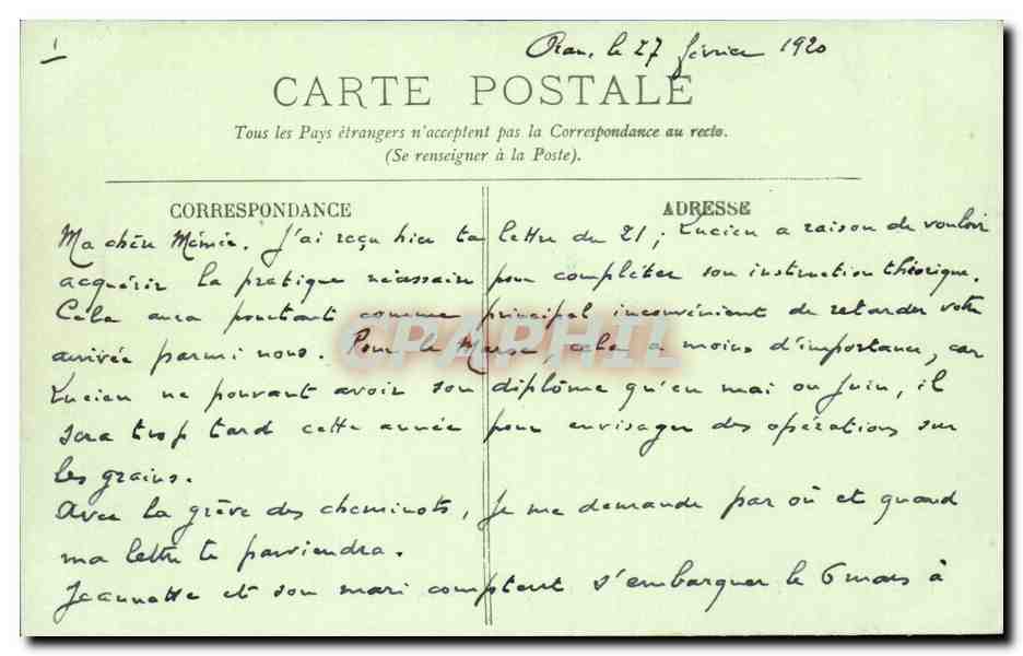 Paris — Le Bois de Boulogne — Les Acacias — LL. — n° 338 — Verso