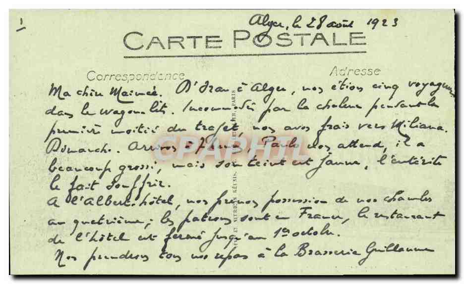 Marseille CPA La gare — Rückseite