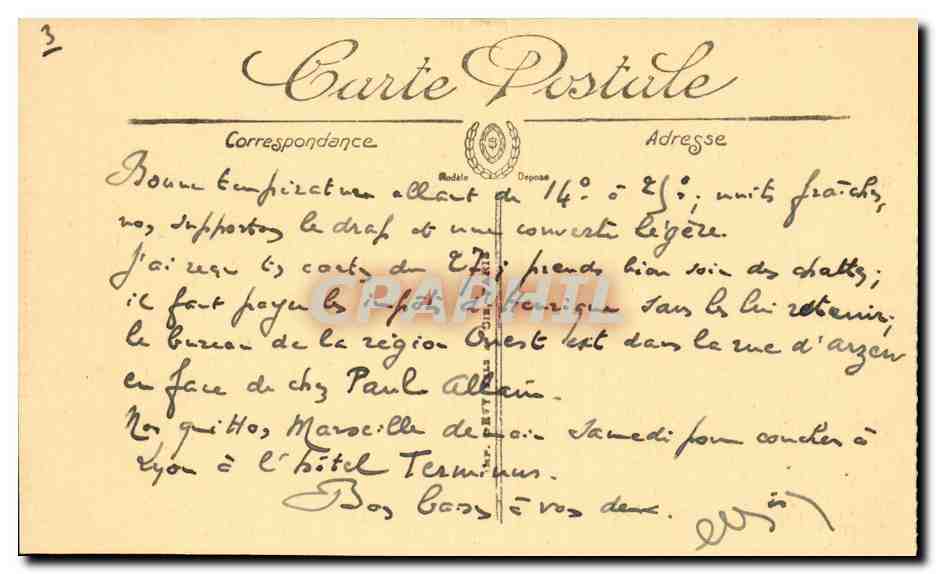 Marseille CPA Le fort Saint Jean  — Verso