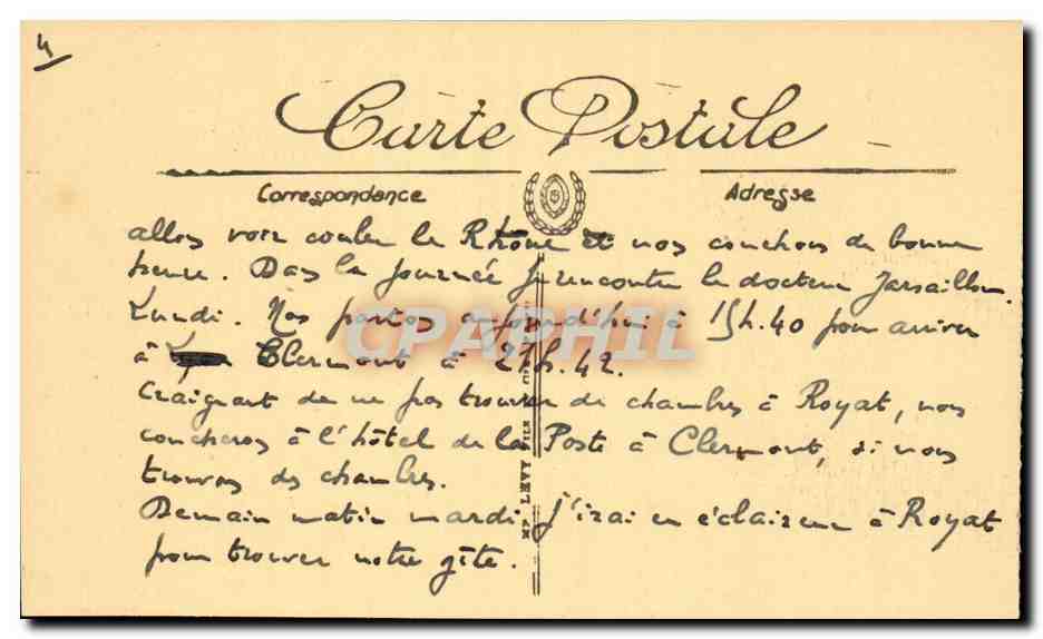 Marseille CPA La fontaine Estrangin  — Verso