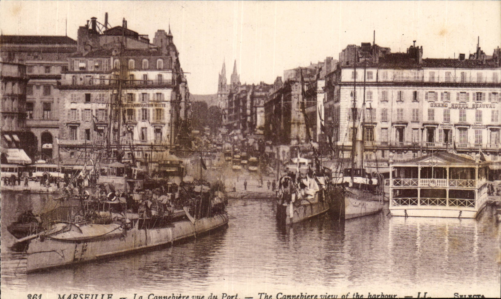 Marseille — La Cannebière vue du Port — LL — Selecta