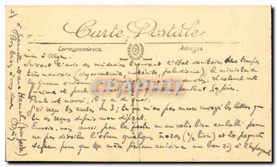 Marseille CPA La plage  — Verso