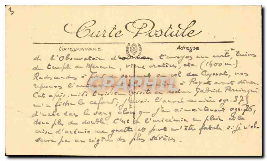 Marseille CPA L'avenue du Prado vue de la place CAstellane Avenue Prado — Rückseite