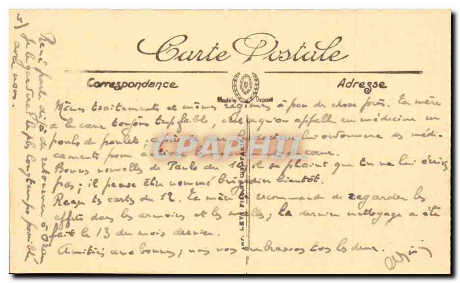 Marseille CPA la corniche — Verso