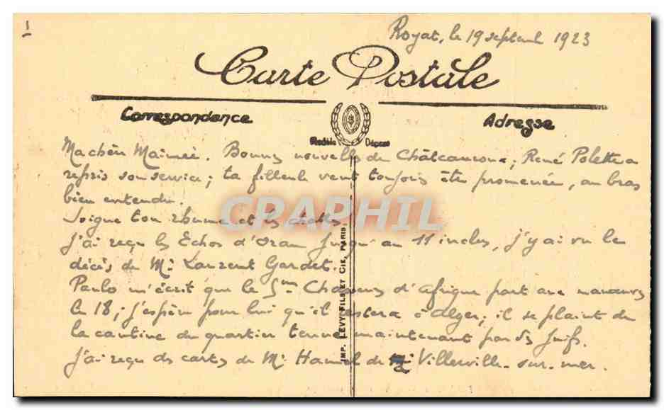 Marseille CPA la Bourse  — Verso