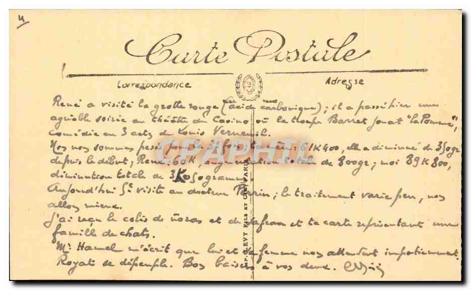 Marseille CPA La prefecture et vue sur Notre Dame de la Garde — Rückseite