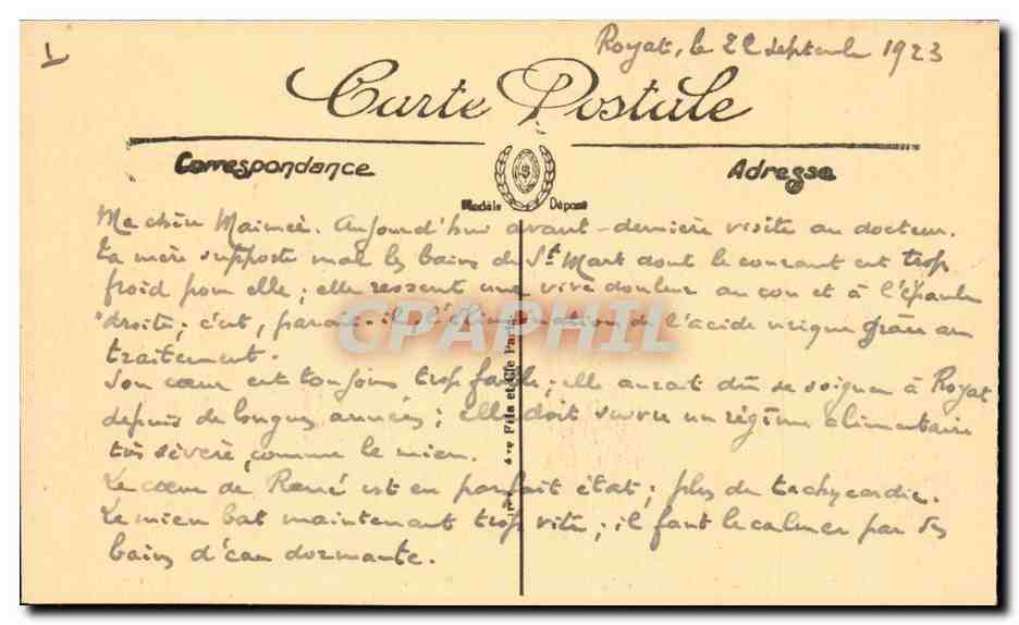 Marseille CPA Le palais de justice Statue de Berryer — Verso