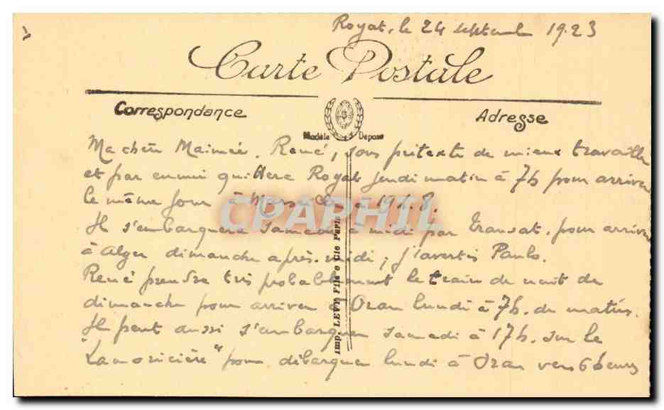Marseille CPA Le pont transbordeur — Verso
