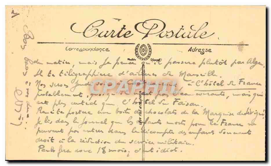 Marseille CPA La rue de la Republique — Rückseite