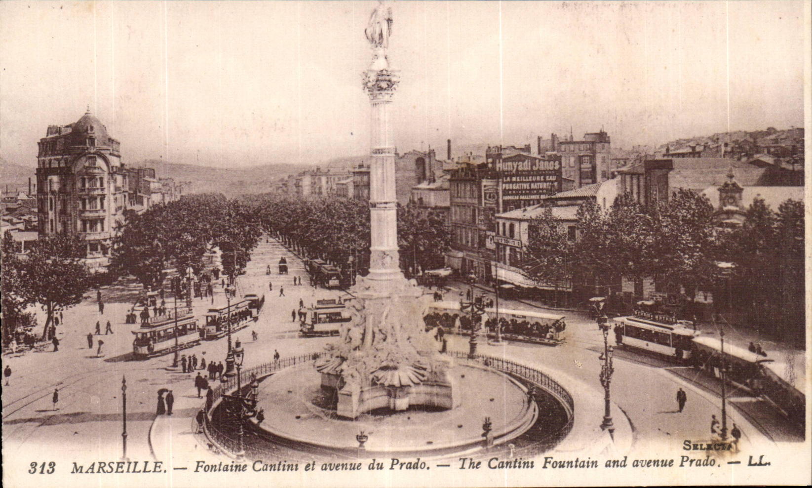 Marseille CPA Fontaine Cantini et avenue du Prado