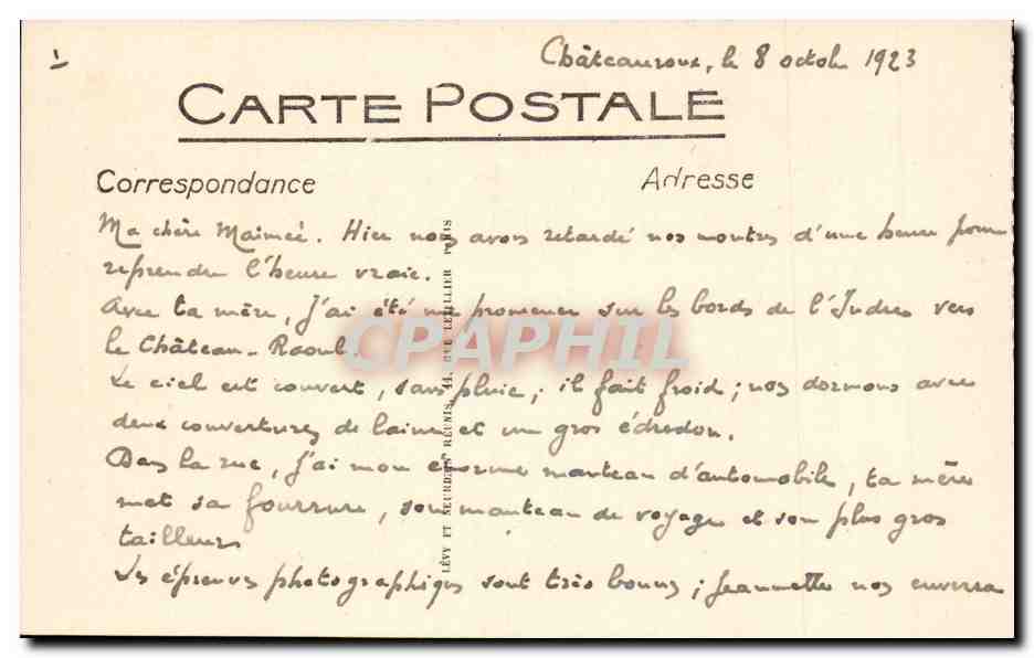 Marseille CPA Eglise des reformes — Rückseite