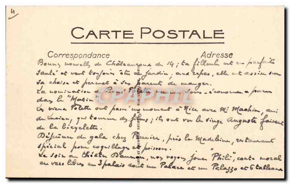 Marseille — Départ d'un Transatlantique — LL. N° 392 — Verso