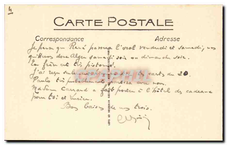Marseille CPA le pont transbordeur — Verso