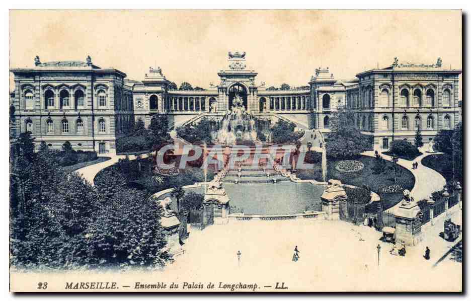 Marseille CPA Ensemble du palais de Longchamp