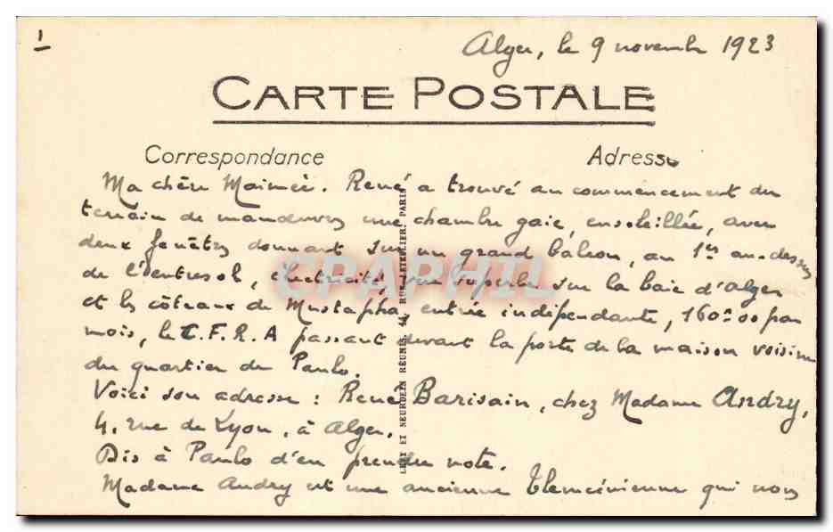 Marseille CPA Ensemble du palais de Longchamp — Rückseite