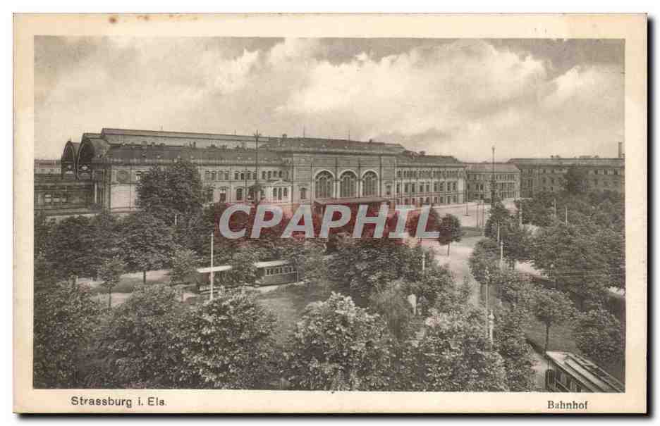 Strassburg CPA Bahnhof
